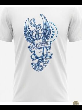 Rare Hanes White Short-Sleeve Tee with Blue Rest In Peace Bradley Nowell Sublime